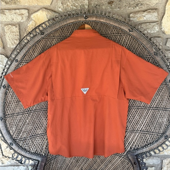 COLUMBIA TEXAS LONGHORNS MENS BURNT ORANGE TAMIAMI SHORT SLEEVE DRESS SHIRT - Picture 11 of 11
